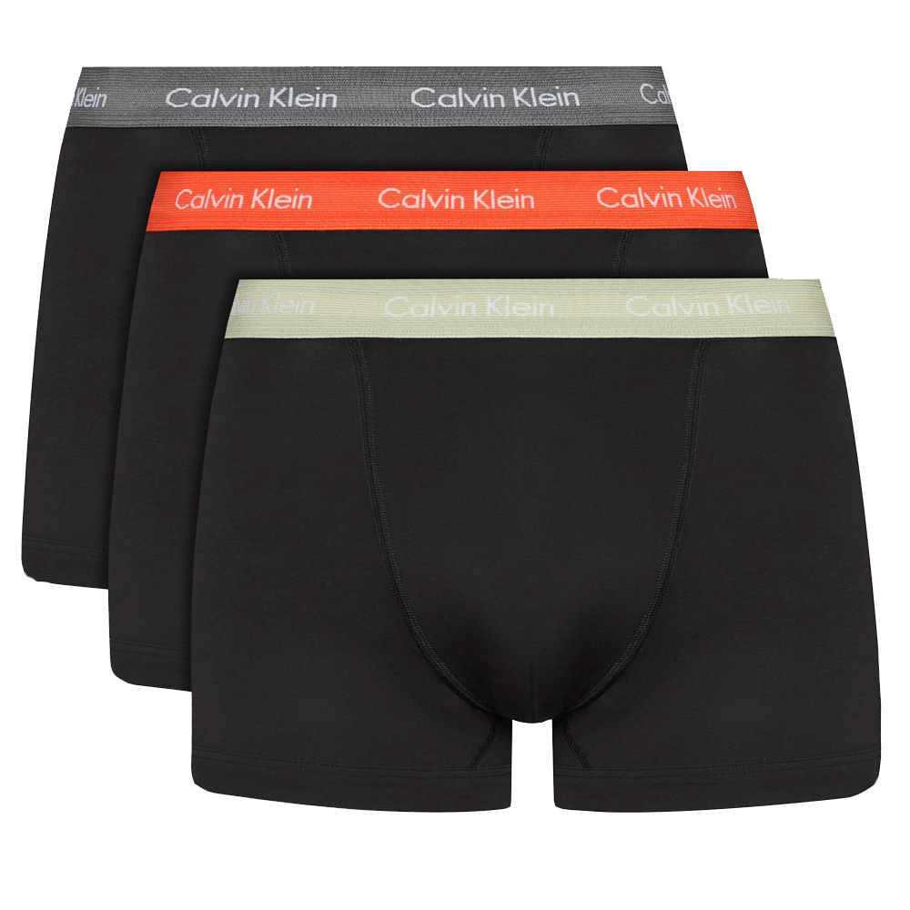 Calvin Klein Boxershorts 3-pack trunk zwart-multi color logoband