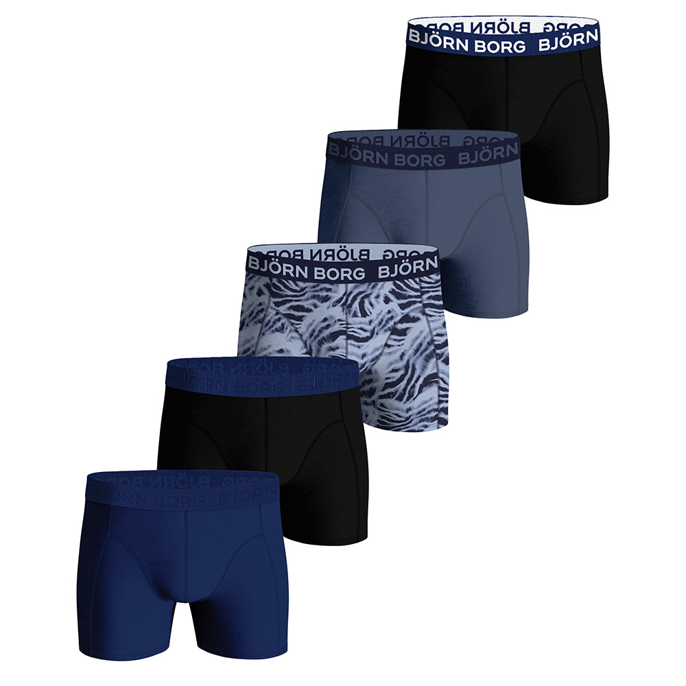 Bjorn Borg boxershorts 5-pack cotton stretch blauw - zwart