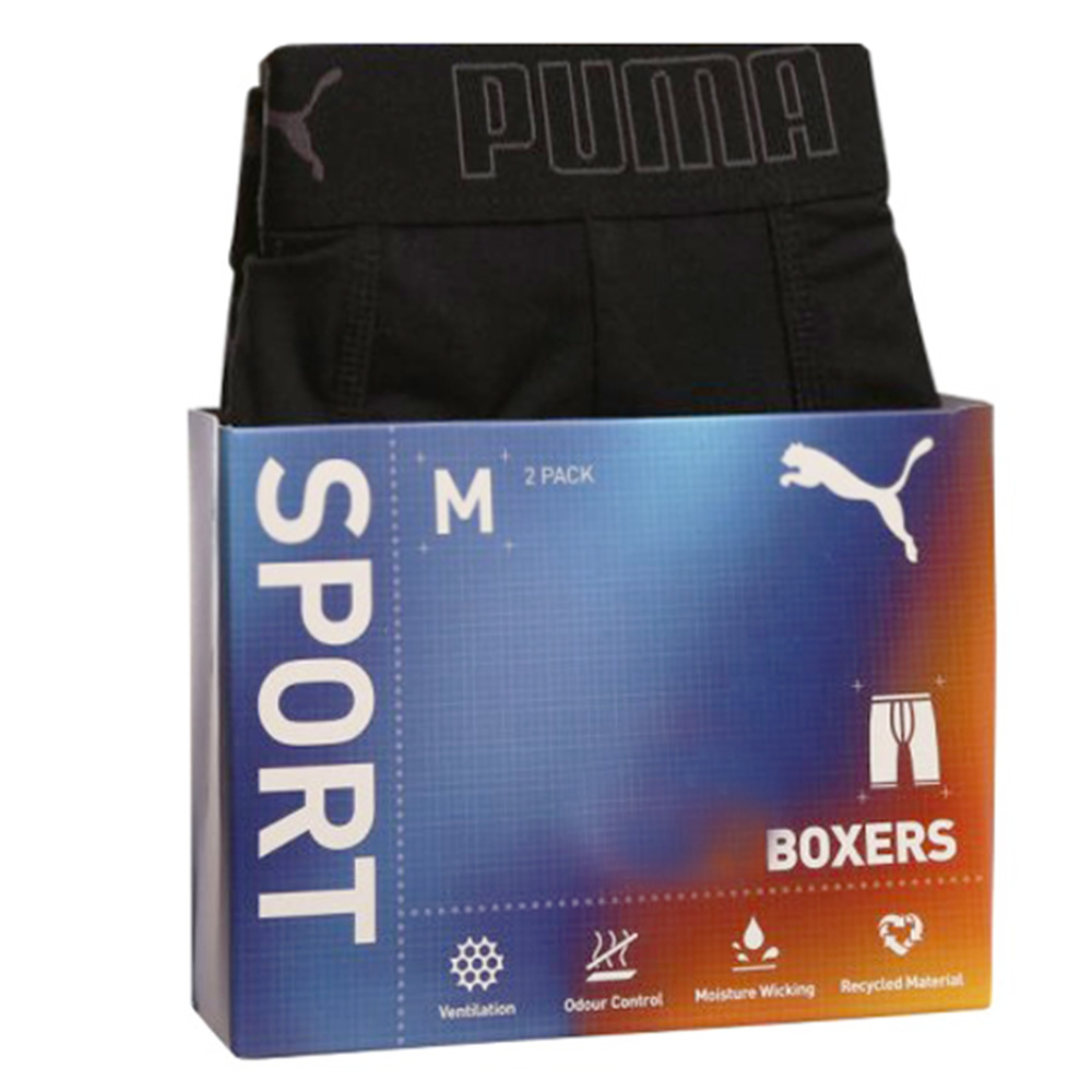 Puma Sport Boxershorts microfiber 2-pack zwart 