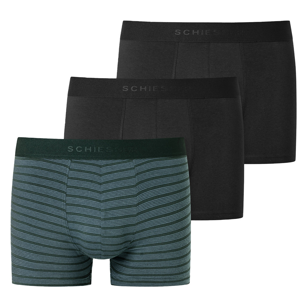 Schiesser 95/5 boxershorts 3-pack zwart-groen