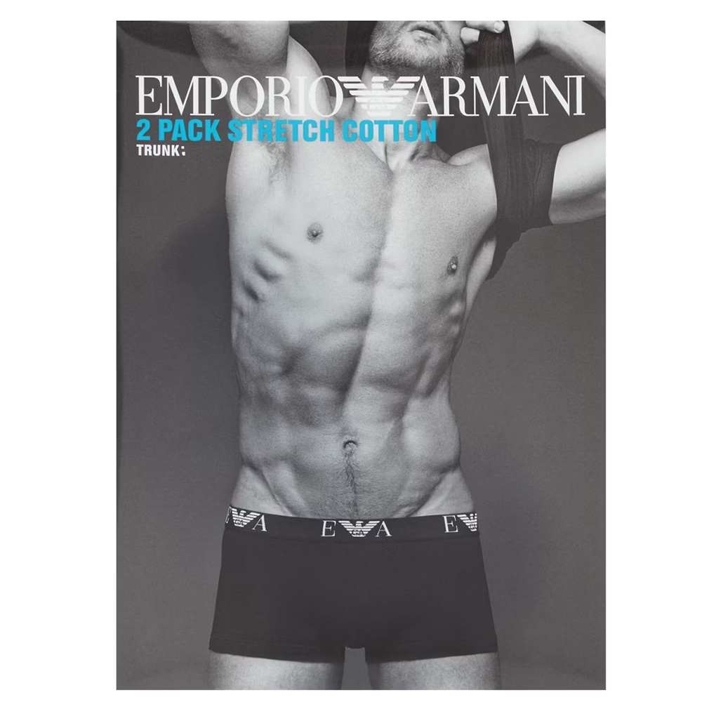 Armani Shorts Monogram 2-pack zwart