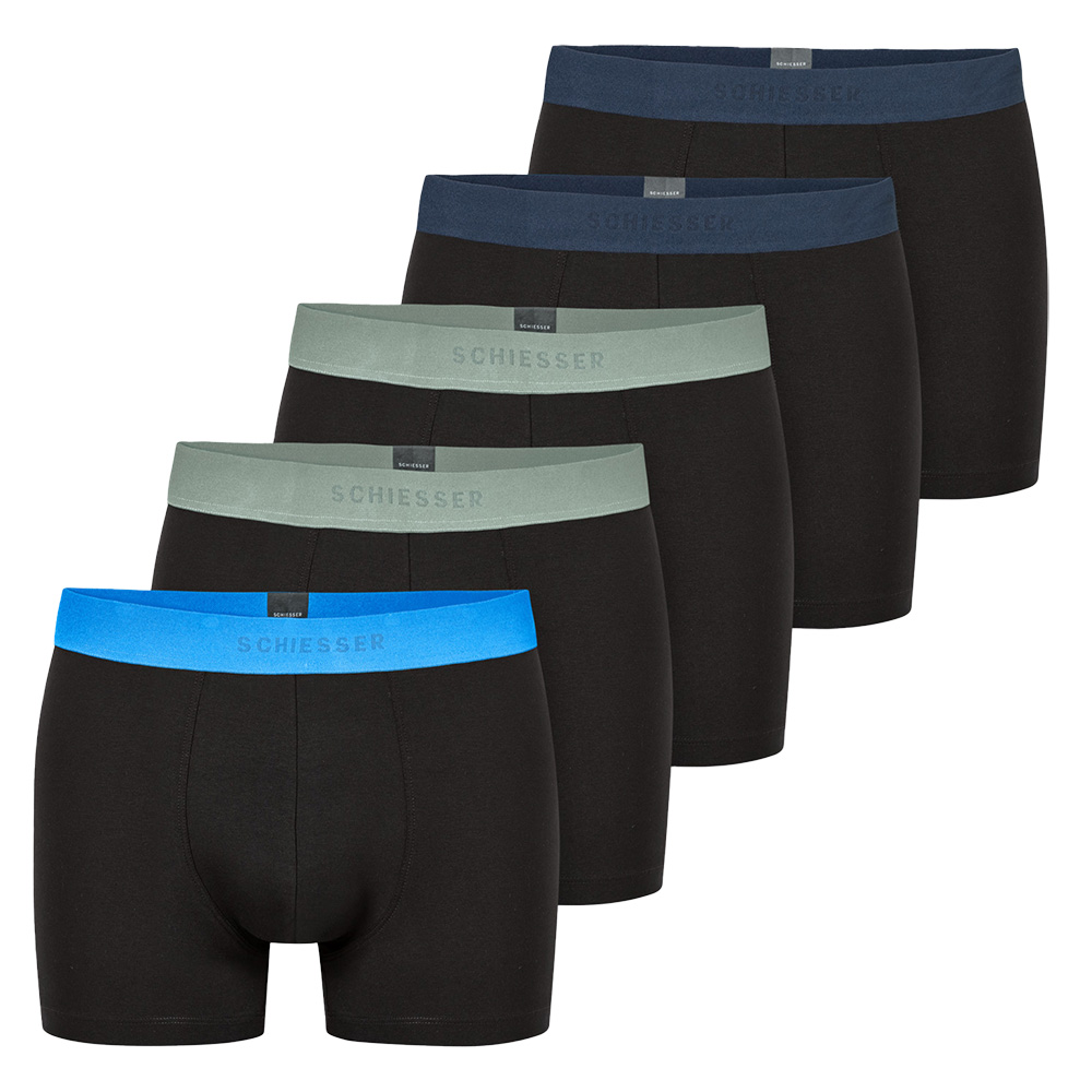 Schiesser Boxershorts zwart 5-pack