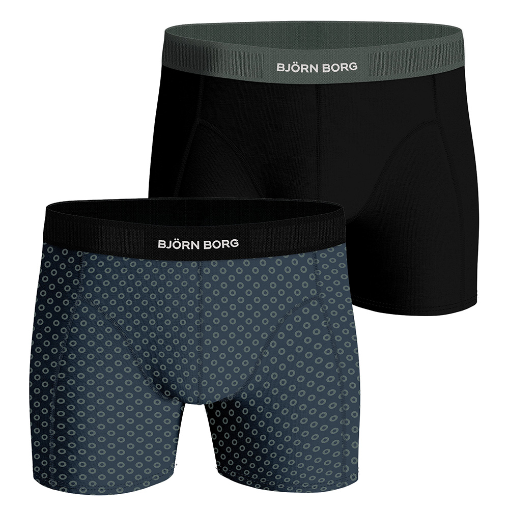 Bjorn Borg Boxershort premium cotton 2-pack zwart - blauw