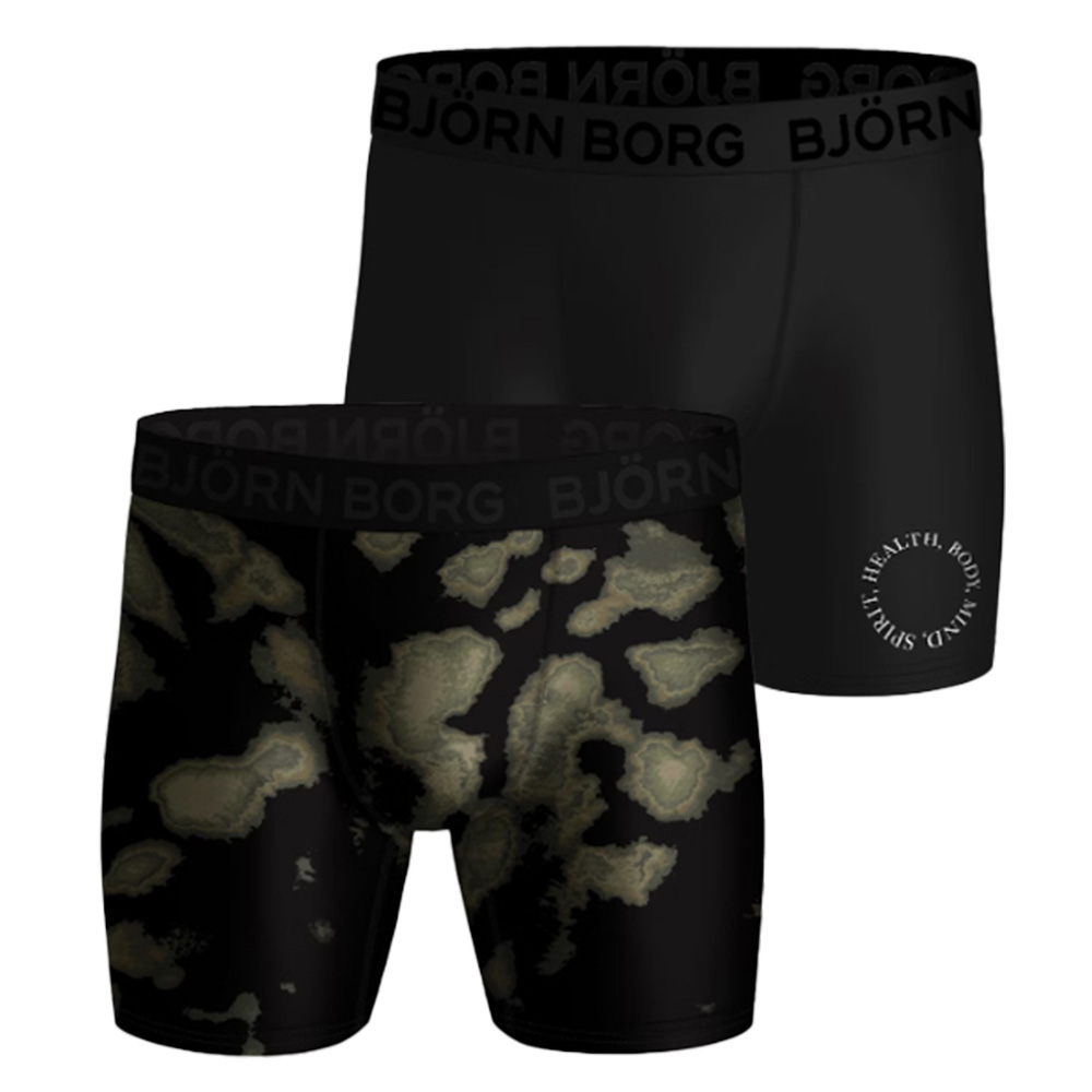 Bjorn Borg Boxershorts Performance 2-pack zwart + print