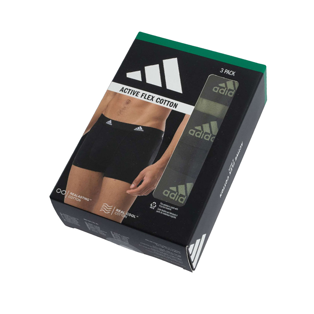 Adidas Boxershorts 3-pack flex cotton groen-zwart