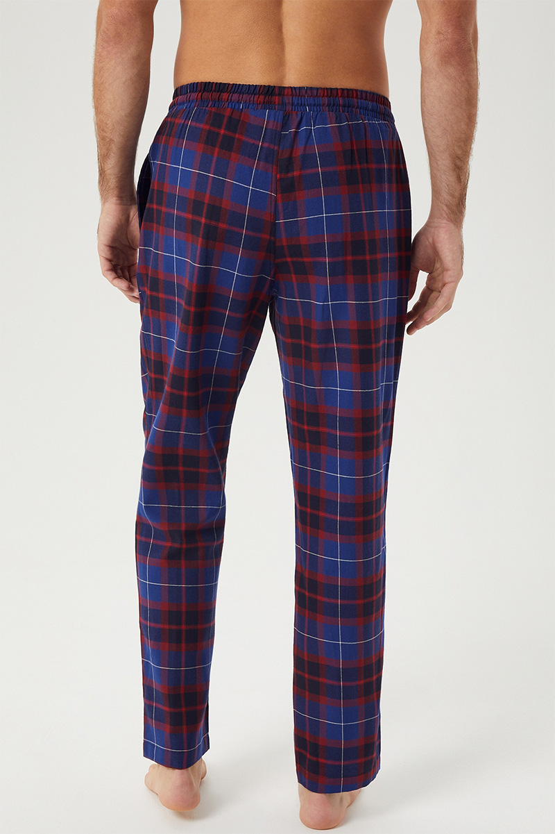 Bjorn Borg Pyjamabroek flanel blauw-rood geruit  