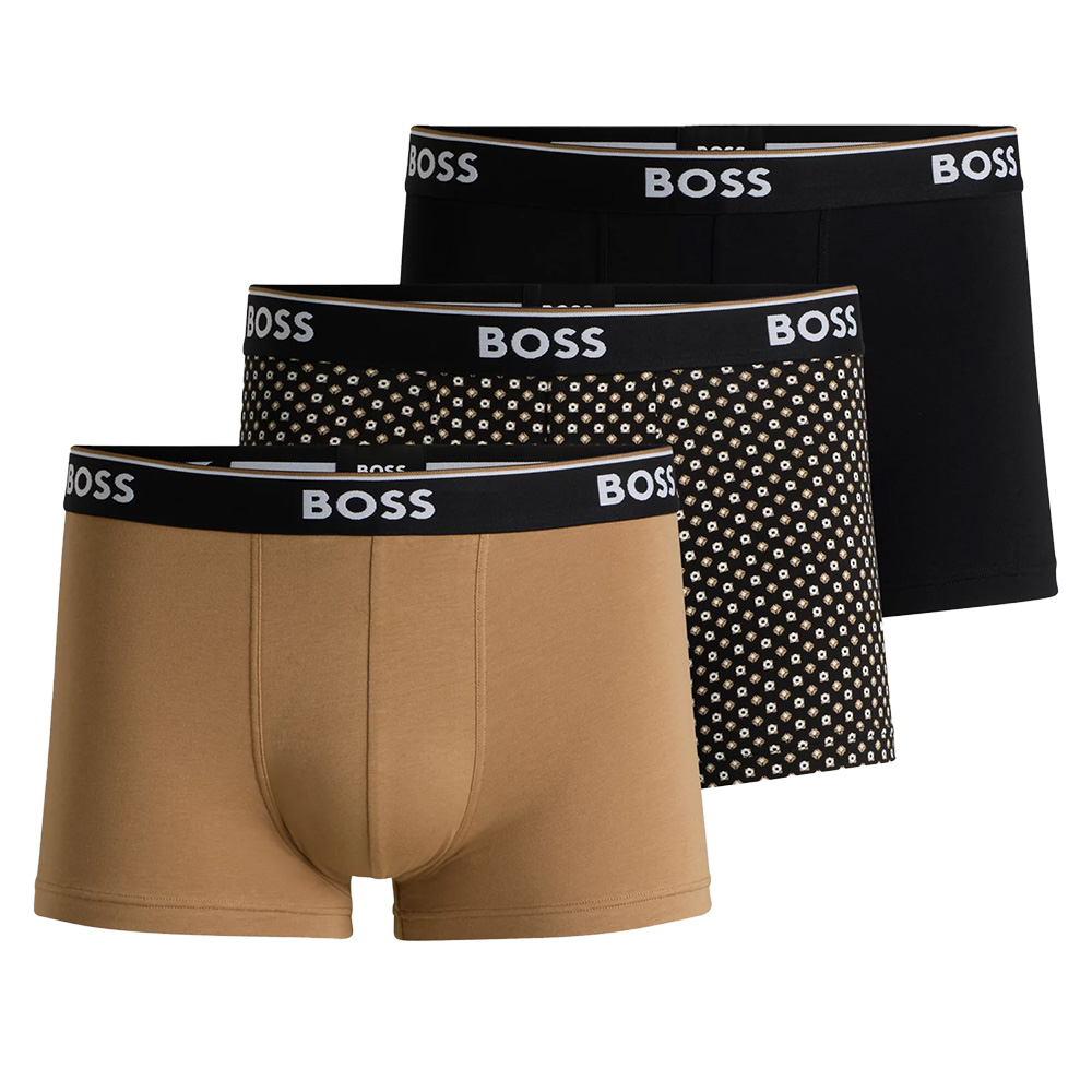 Hugo Boss Power boxershort - trunk 3-pack beige-zwart