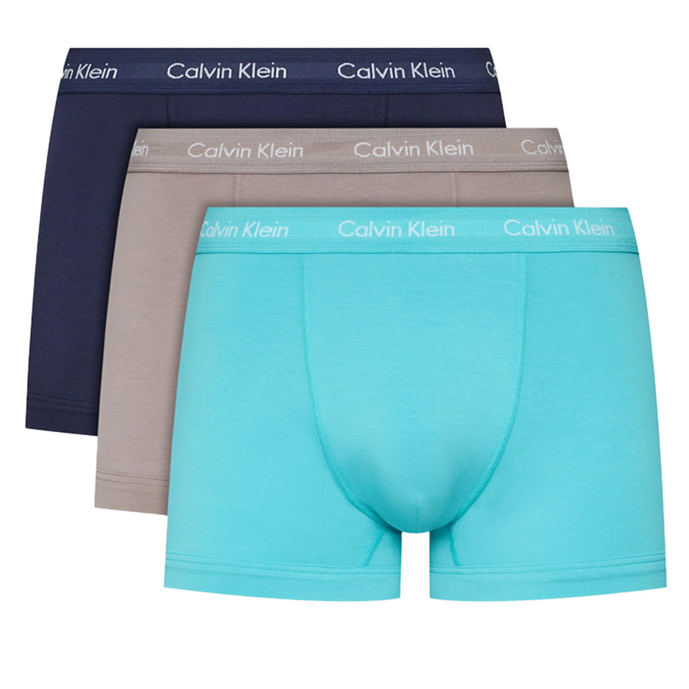 Calvin Klein Boxershorts 3-pack trunk blauw-grijs