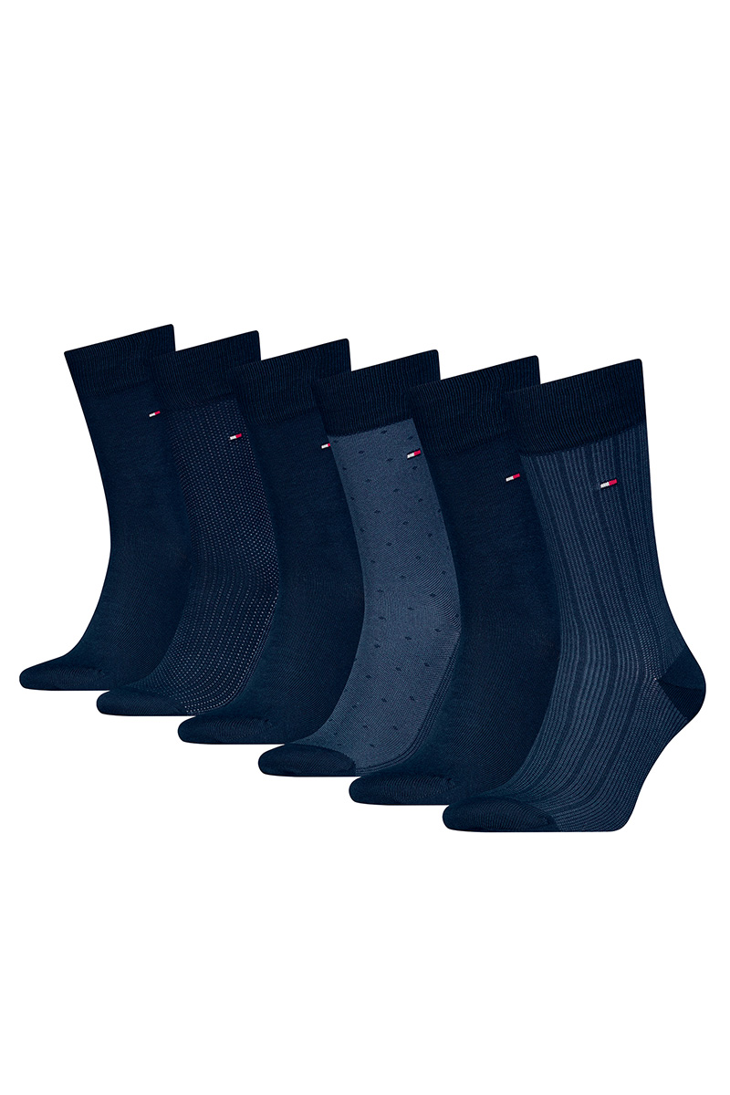 Tommy Hilfiger sokken giftbox 6-pack blauw