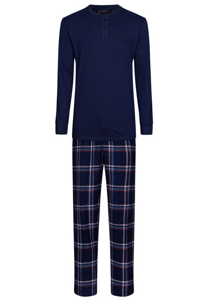 Pastunette  Pyjama met flanelle broek blauw  