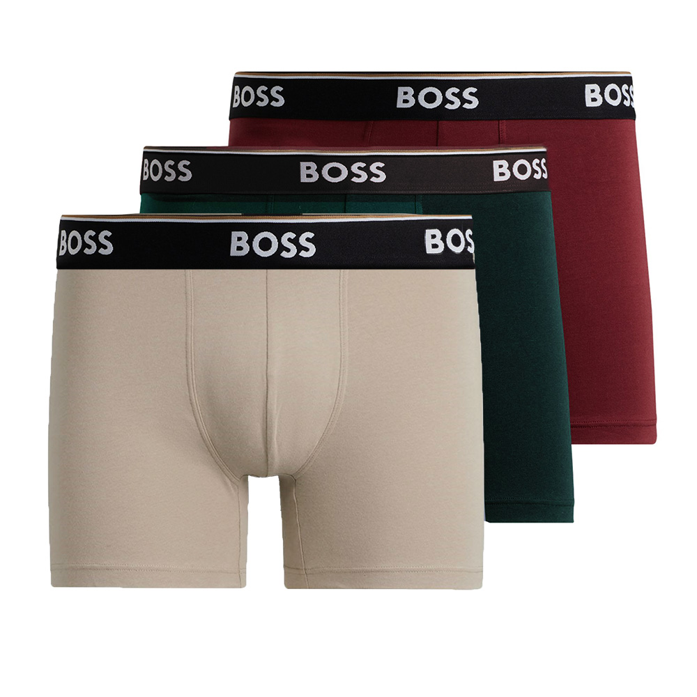 Hugo Boss Power boxershorts 3-pack beige-rood-groen