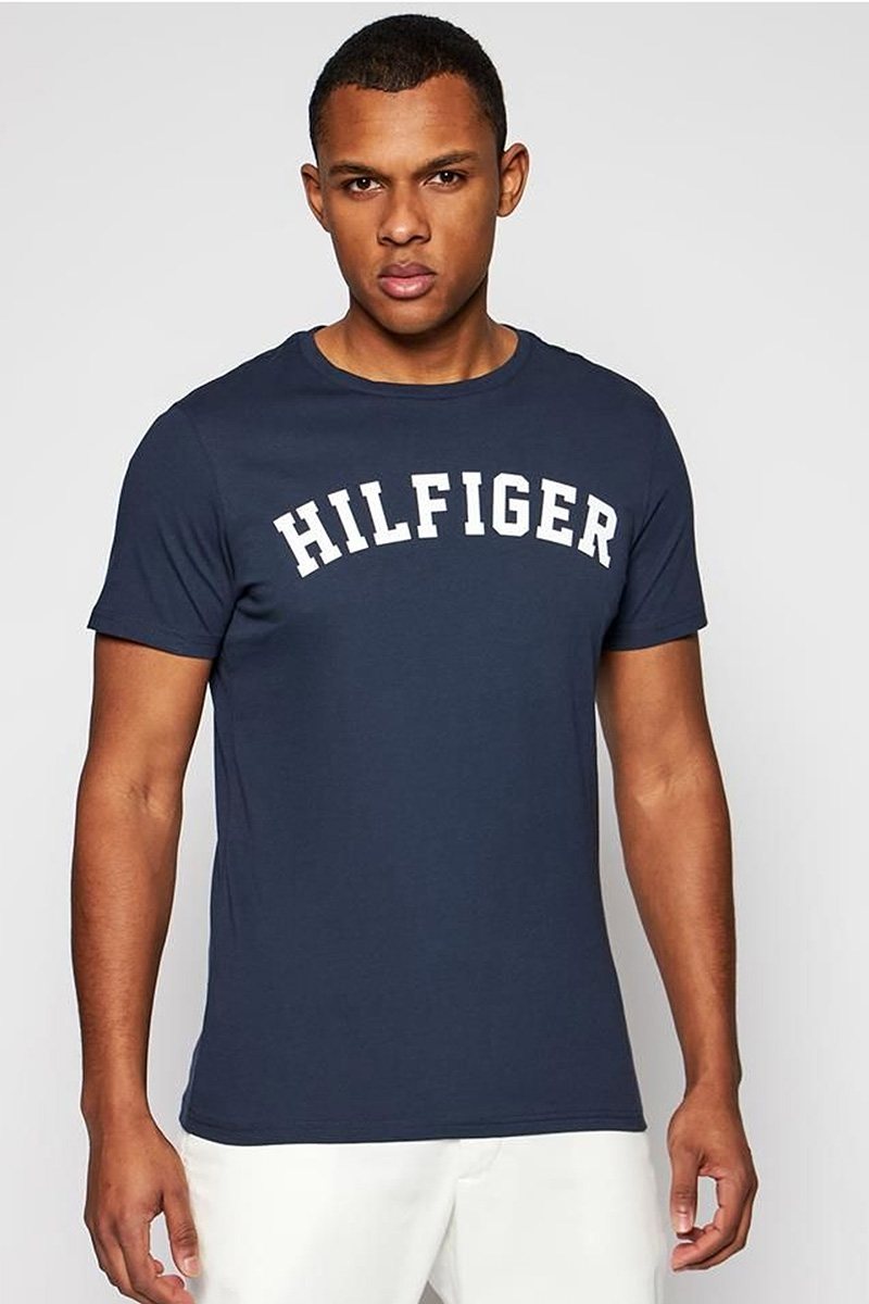 Tommy Hilfiger T-shirt met logo print blauw