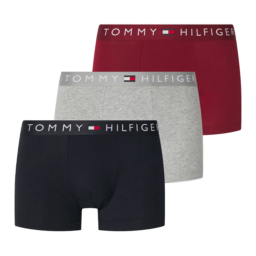 Tommy Hilfiger boxershorts 3-pack grijs-blauw-rood