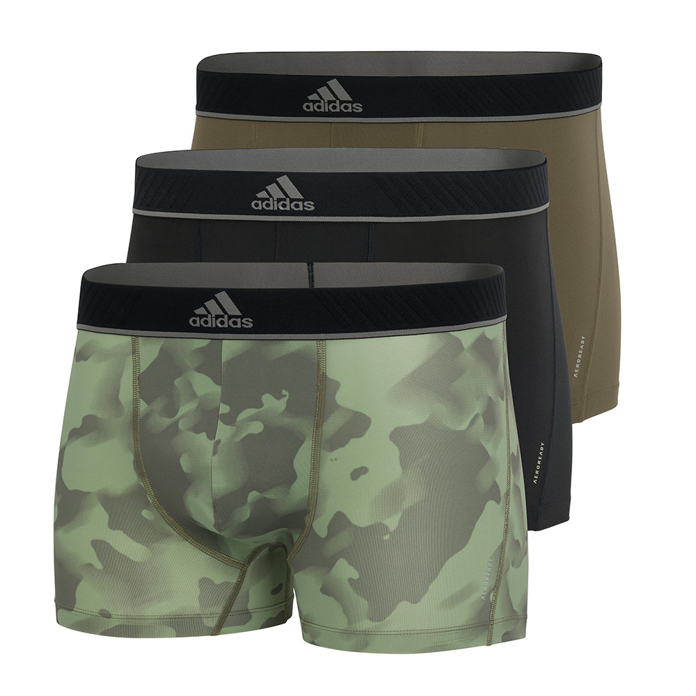 Adidas boxershorts active microfiber flex 3-pack zwart-groen