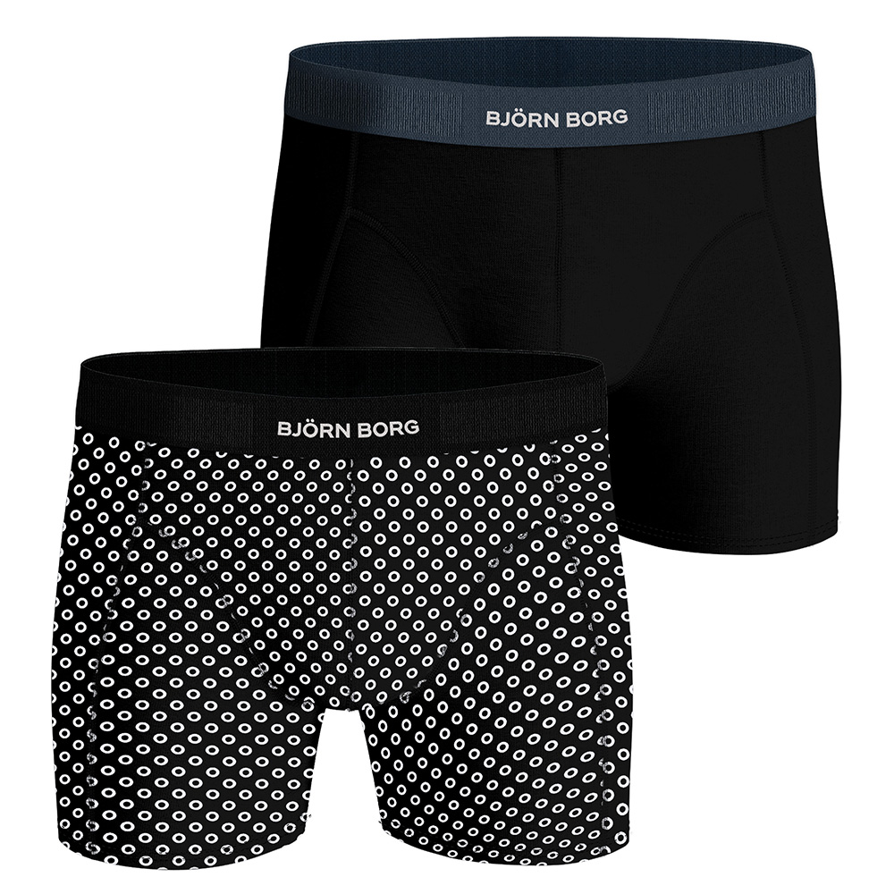 Bjorn Borg Boxershort premium cotton 2-pack zwart - print