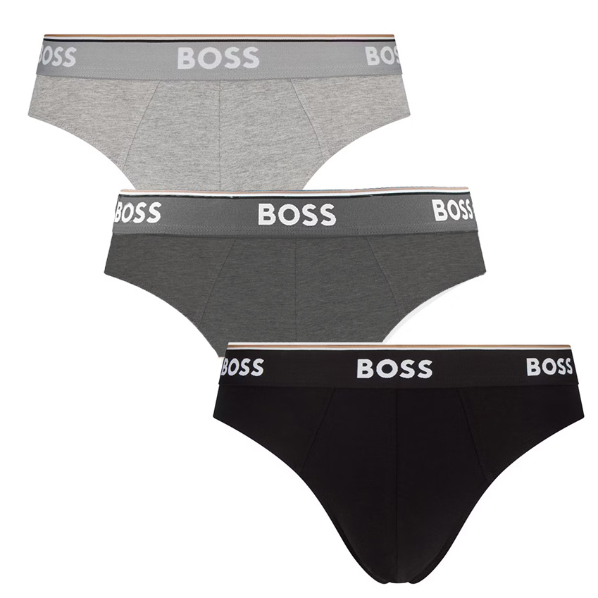 Hugo Boss Herenslips Power 3-Pack grijs-zwart