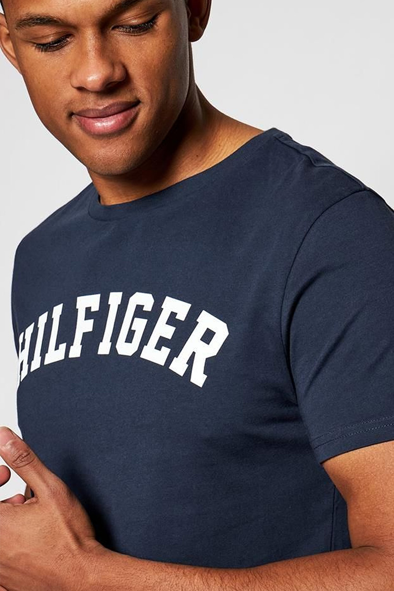 Tommy Hilfiger T-shirt met logo print blauw