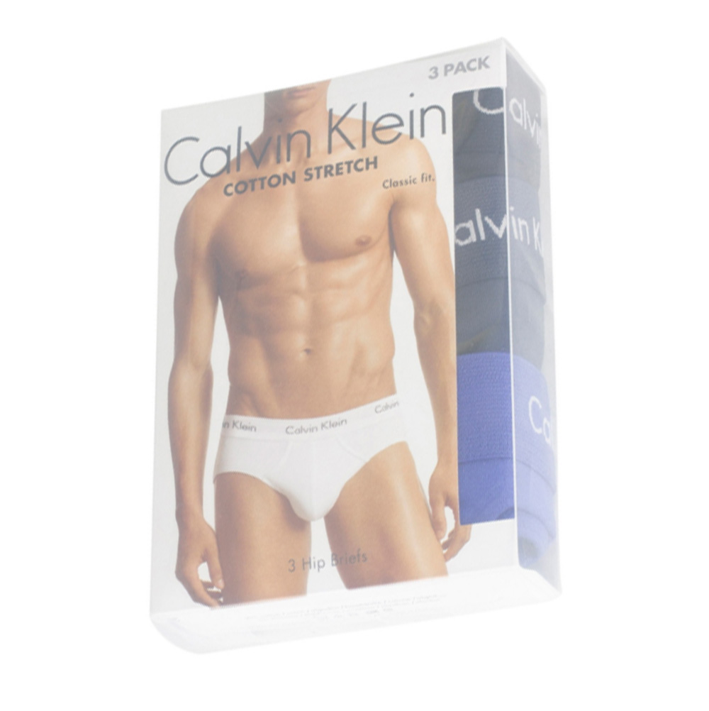 Calvin Klein Slips cotton stretch 3-pack blauw