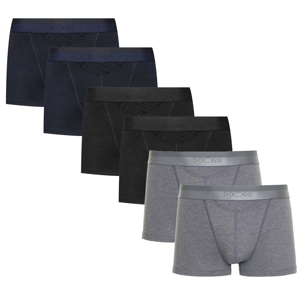 Hom Ho1 boxershorts actie 6-pack grijs-zwart-blauw