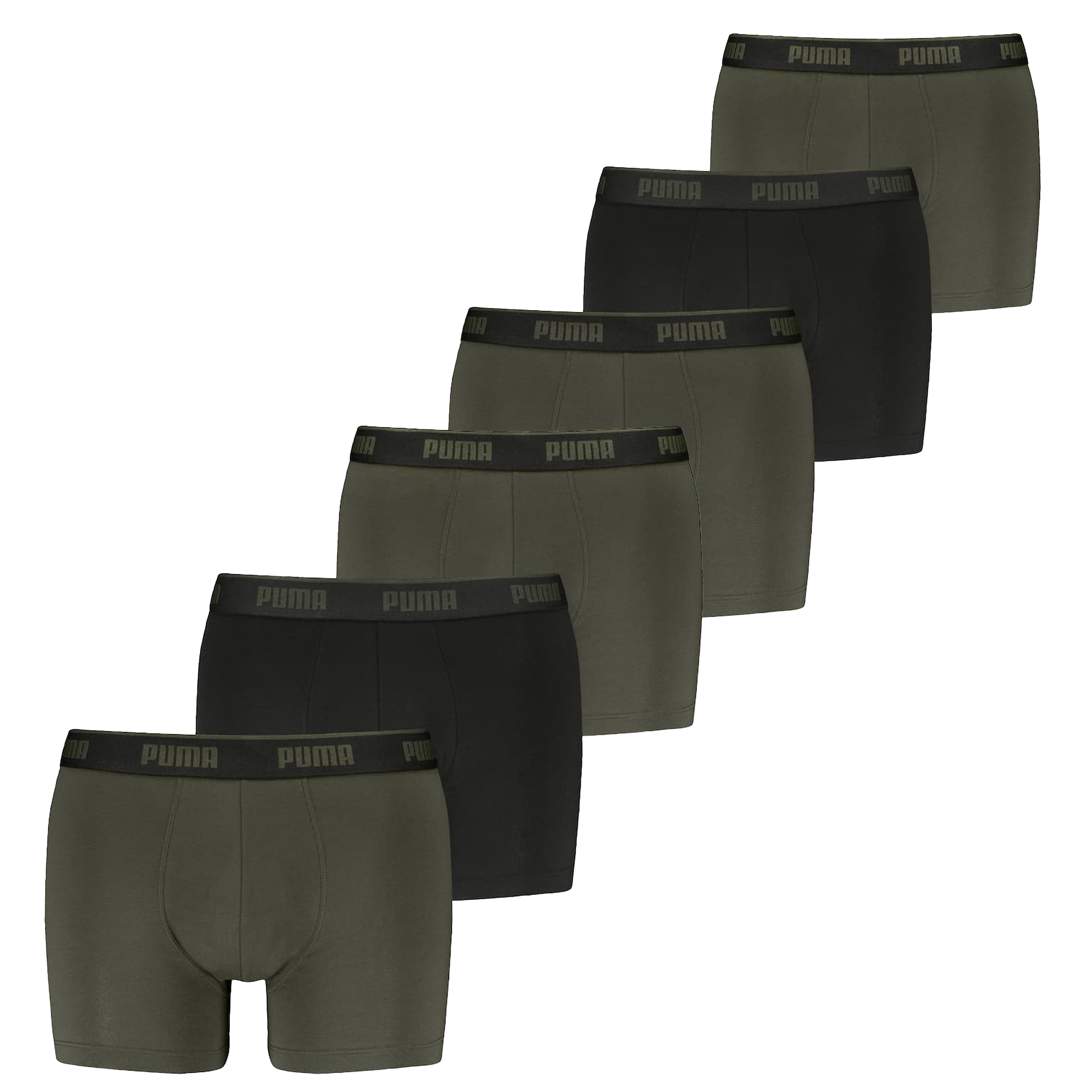 Puma Boxershorts 6-pack groen-zwart