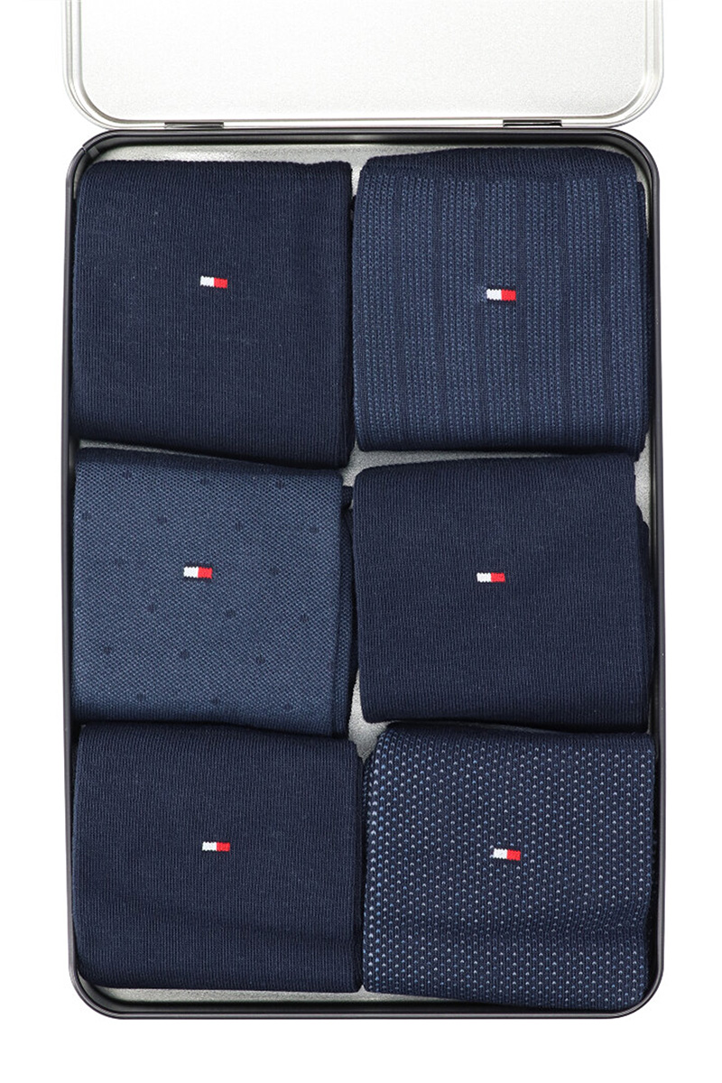 Tommy Hilfiger sokken giftbox 6-pack blauw