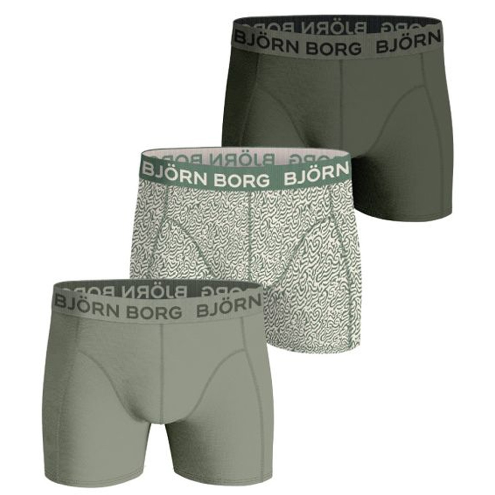 Björn Borg Cotton Stretch boxers - heren boxers normale lengte (3-pack) - multicolor - Maat: S