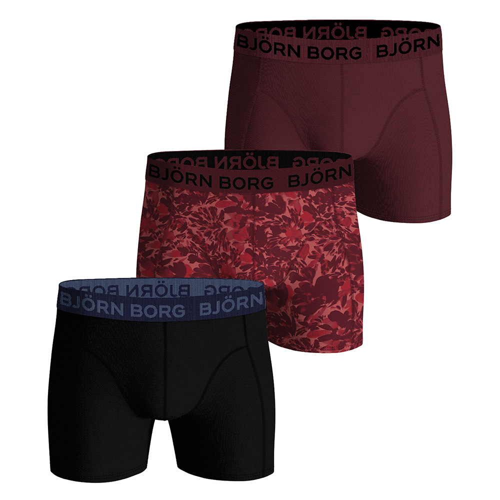 Bjorn Borg boxershorts 3-pack cotton stretch rood-blauw print