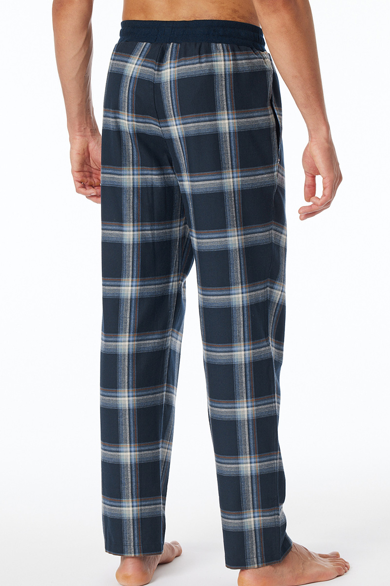 Schiesser pyjamabroek Flanel blauw