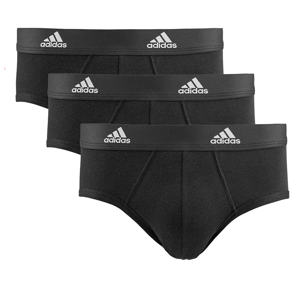 Adidas slips active flex cotton 3 pack zwart