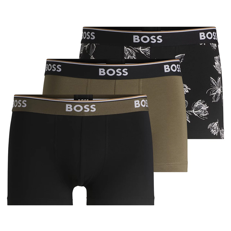 Hugo Boss Power boxershort - trunk 3-pack groen-zwart