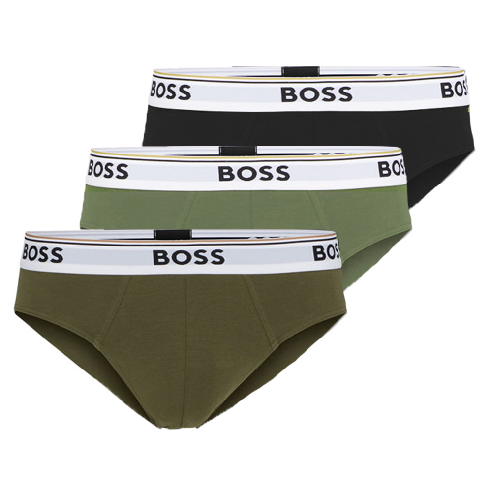 Hugo Boss mini slips Power 3-pack groen-zwart