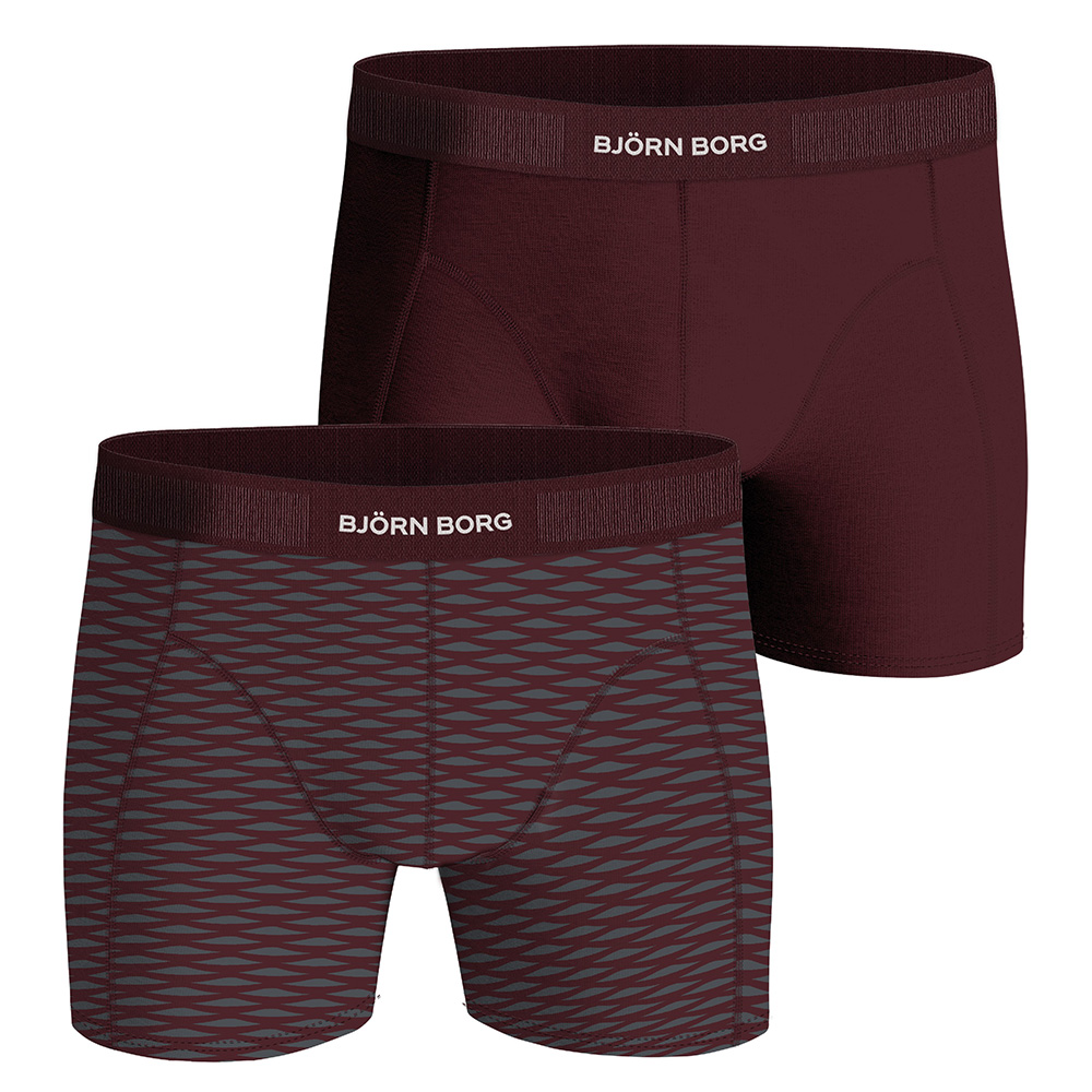 Bjorn Borg Boxershort premium cotton 2-pack bordeaux rood - print