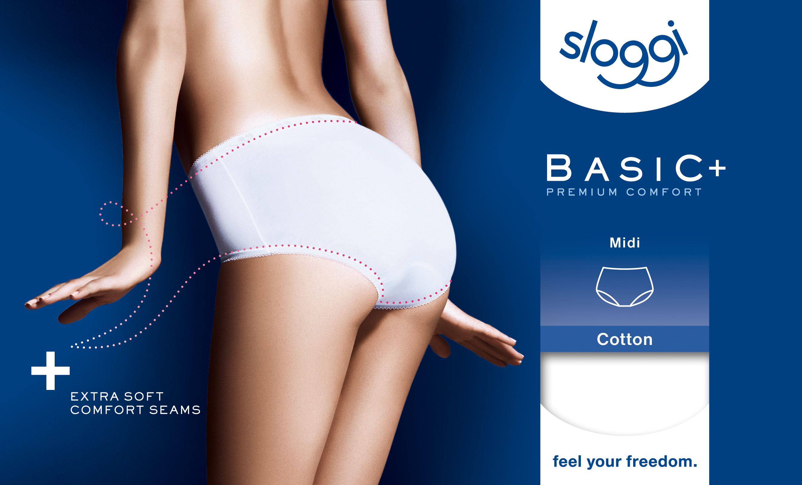 Sloggi Basic+ Midi slip zwart 4-pack = 3+1 gratis