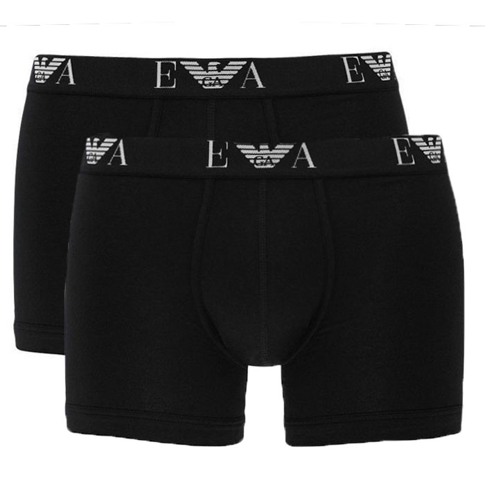 Armani Boxershorts Shiny waistband 2-pack zwart