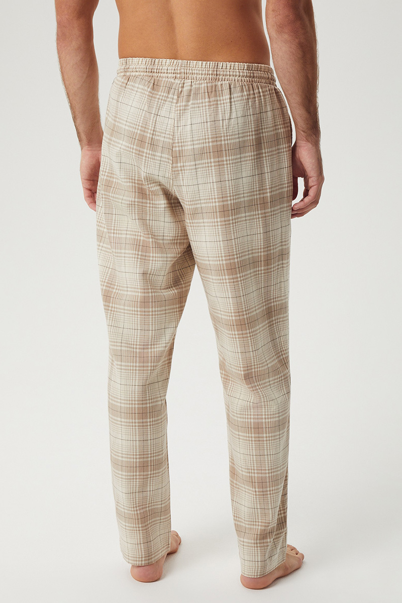 Bjorn Borg Pyjamabroek flanel beige ruit   