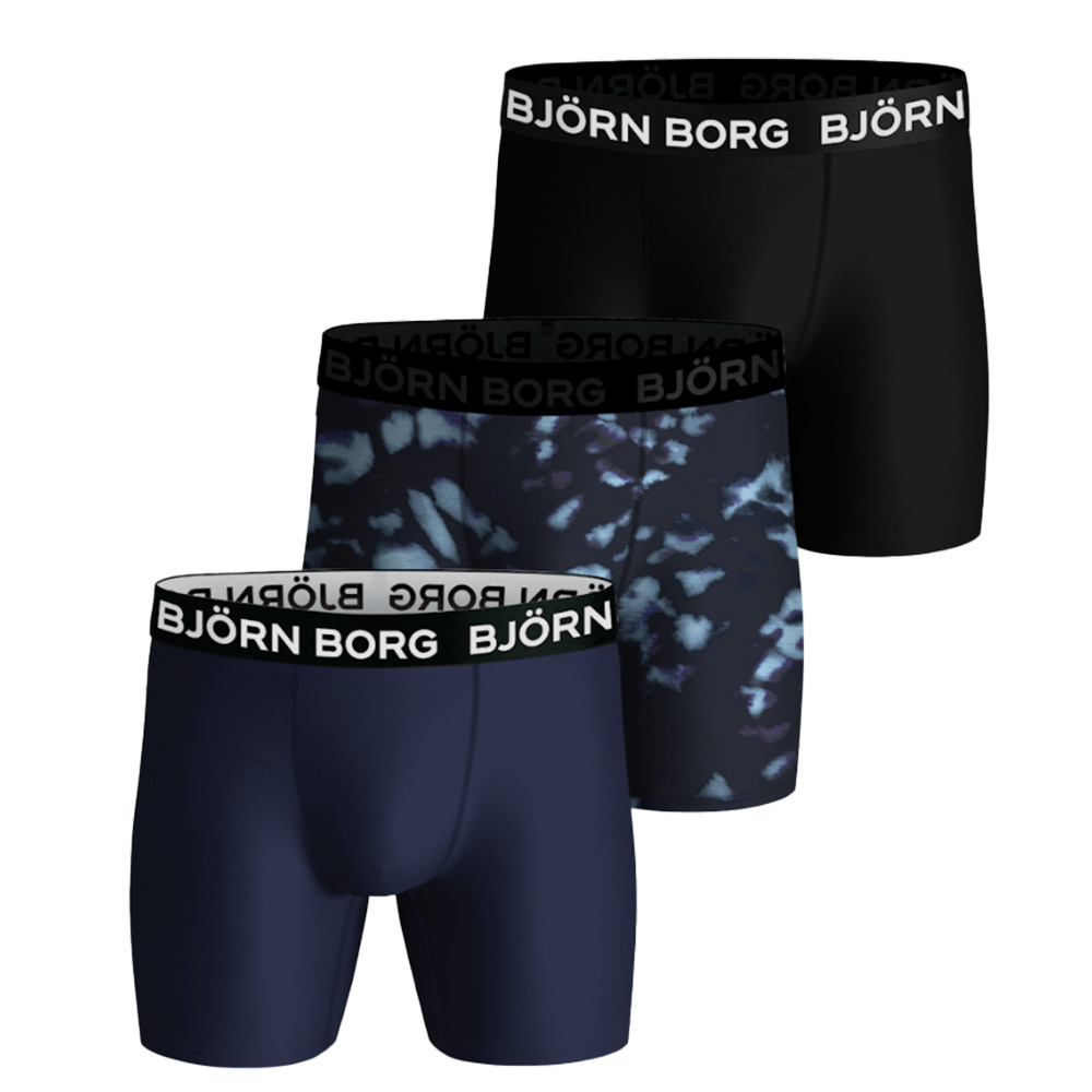 Bjorn Borg Boxershort Performance 3-pack zwart-blauw