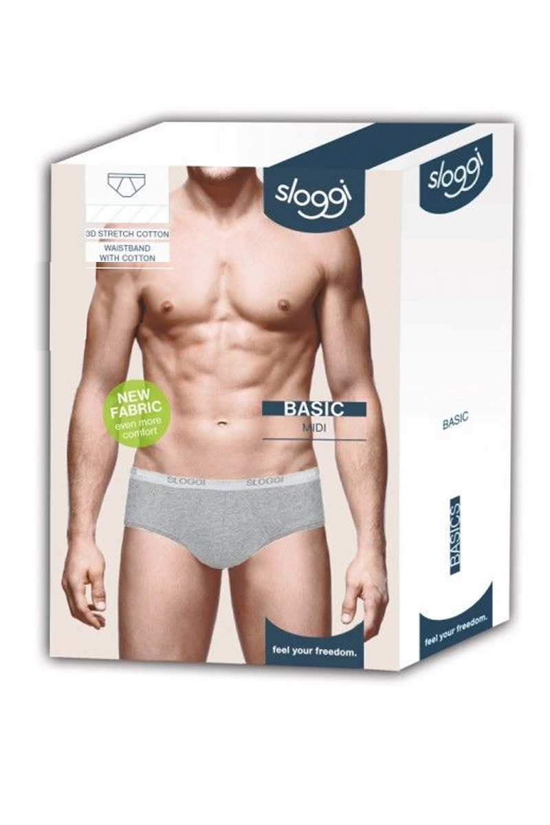 Sloggi men Basic Midi grijs 4-pack = 3+1 gratis 