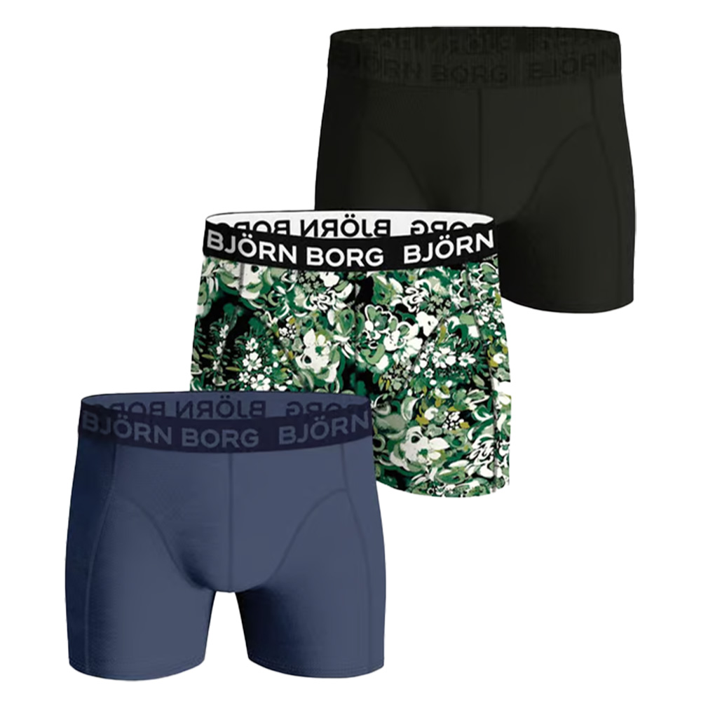 Bjorn Borg boxershorts 3-pack cotton stretch blauw-groen