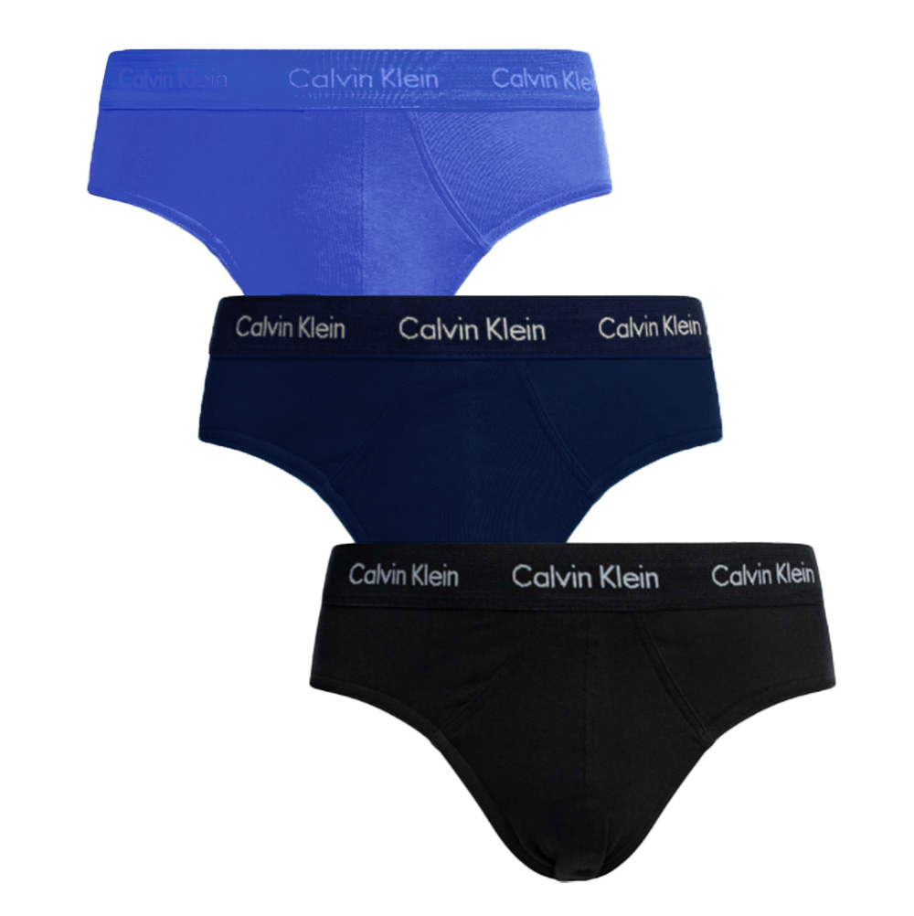 Calvin Klein Slips cotton stretch 3-pack blauw