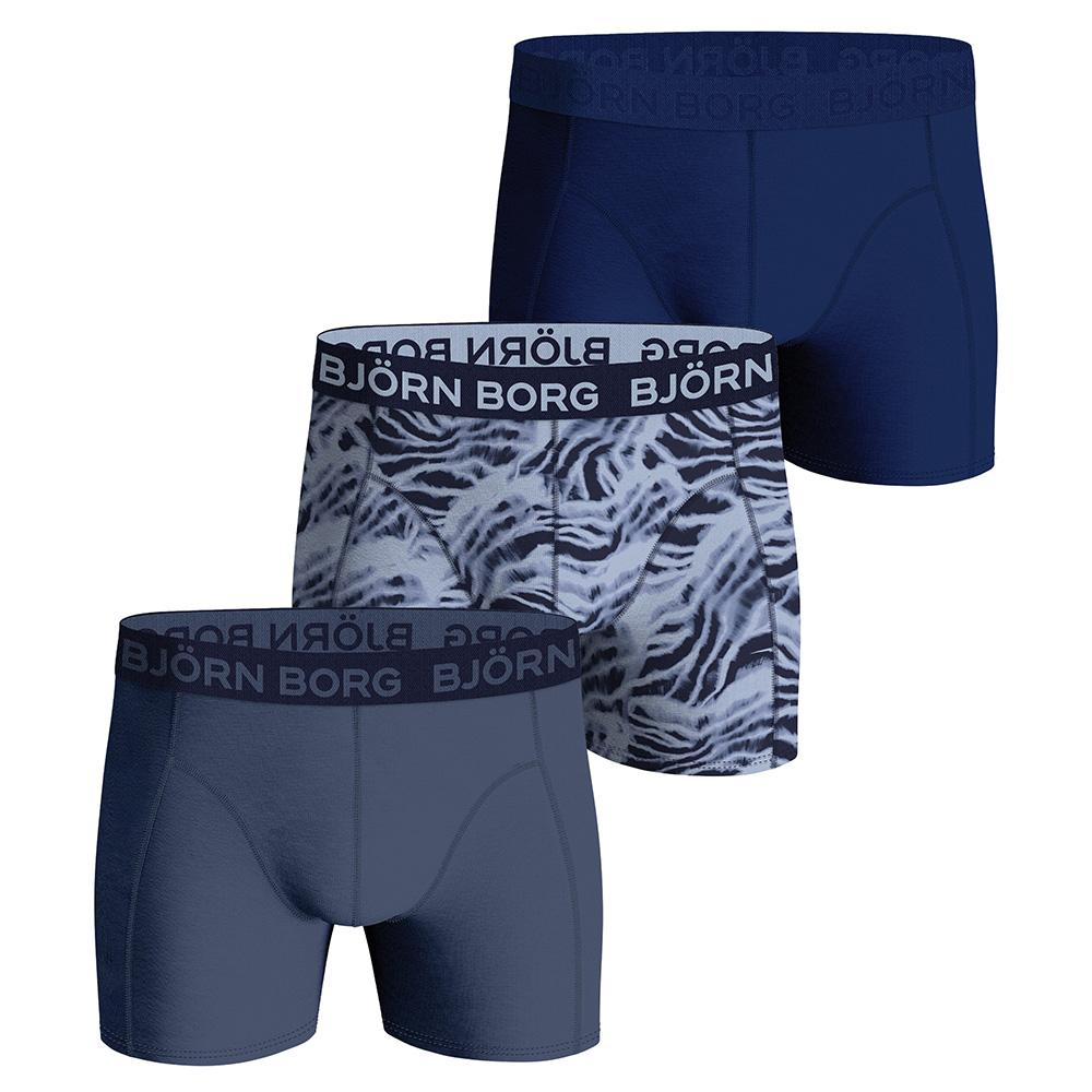 Bjorn Borg boxershorts 3-pack cotton stretch blauw - print