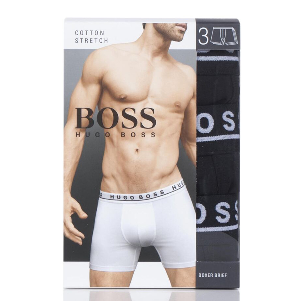 Hugo Boss Boxershort cotton stretch 3-pack donkerblauw