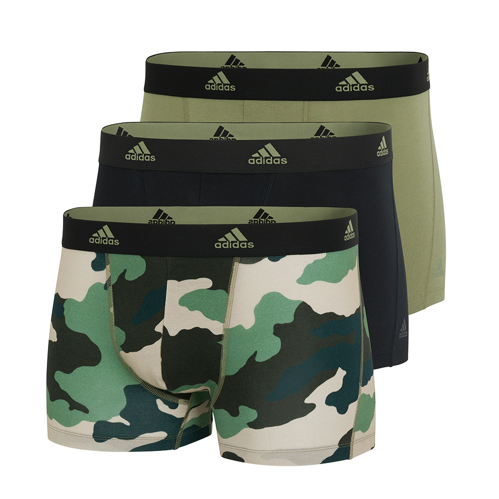 Adidas Boxershorts 3-pack flex cotton groen-zwart